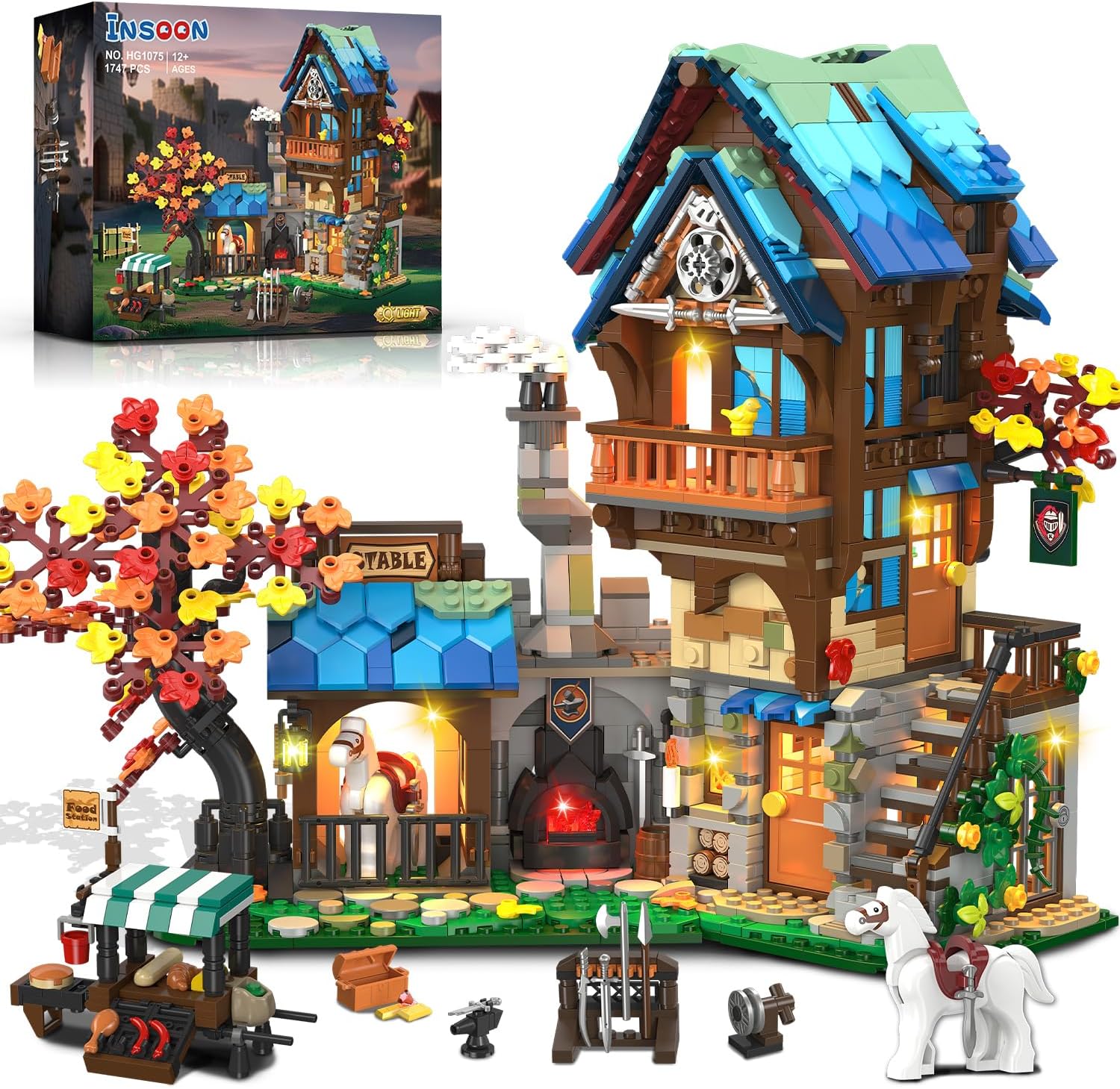 ZITIANYOUBUILD Outpost – 978 Pièces, MOC Pirates, Compatible LEGO, 10+