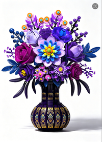 Purple Peacock Feather Floral Vase