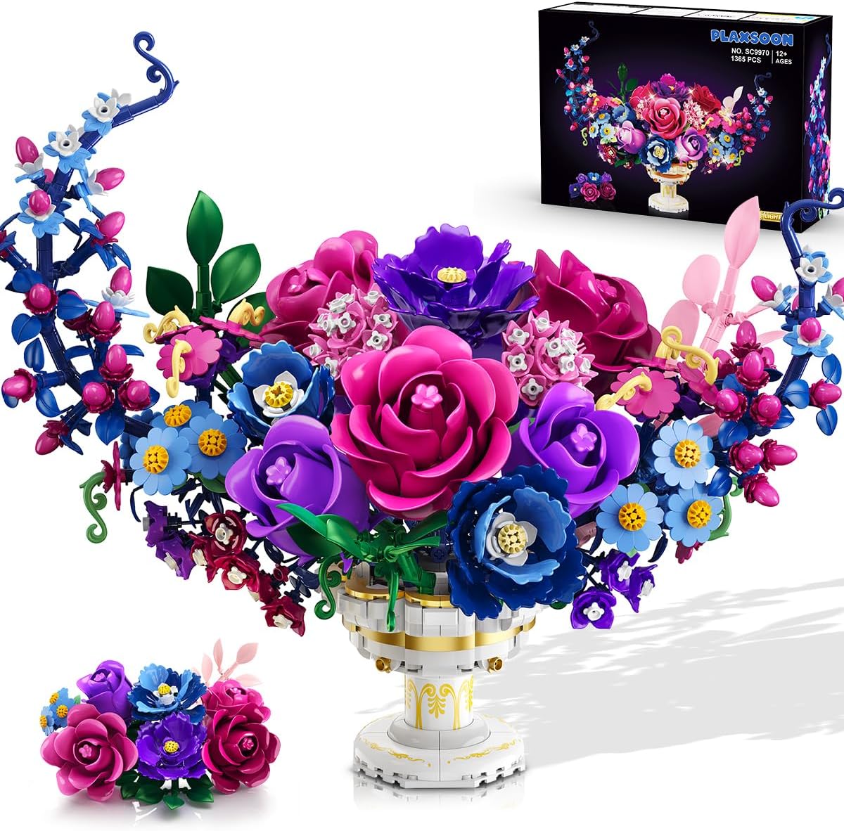 Moon Flower Bouquet Building Set with Lights