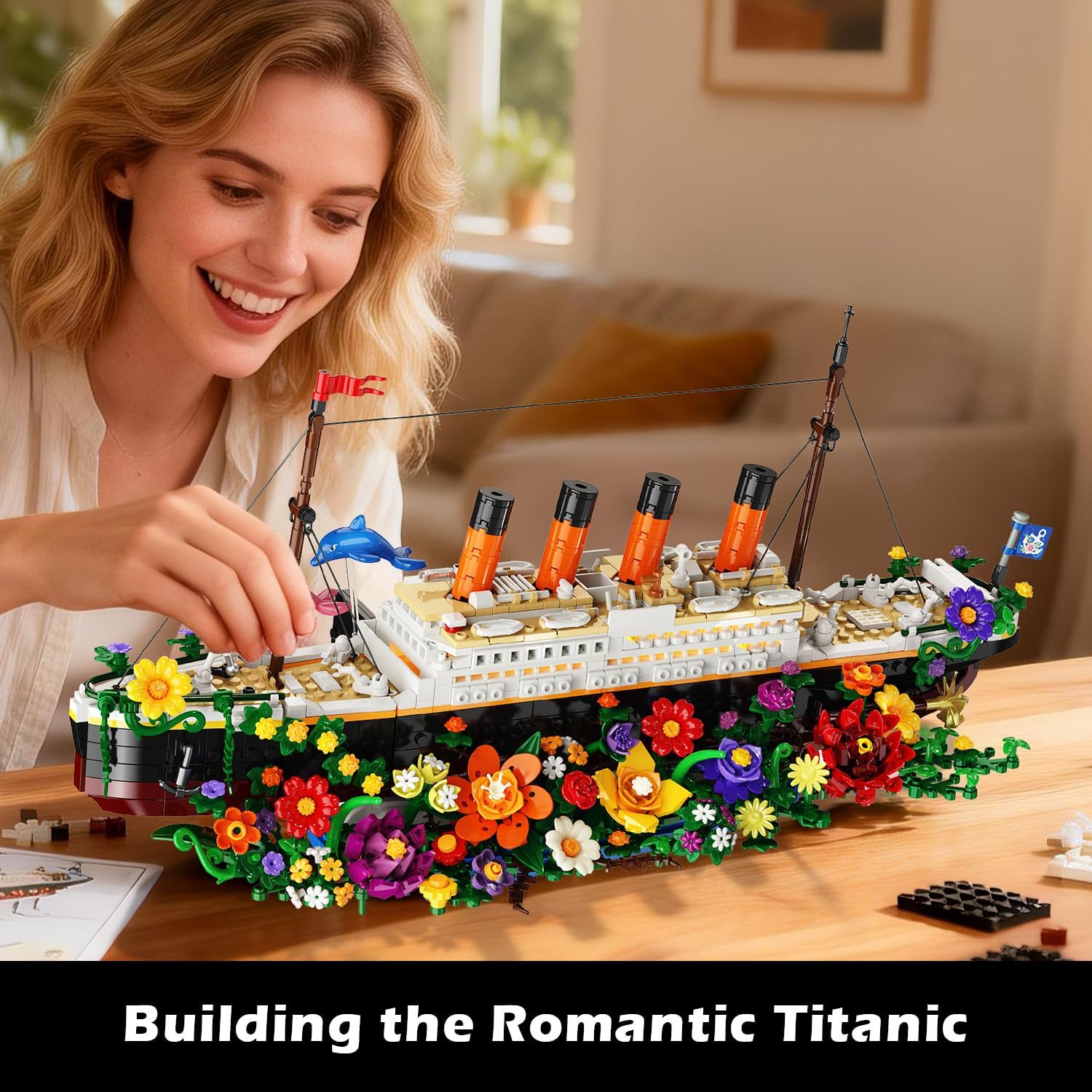 Flower Titanic Building Set with Lights
