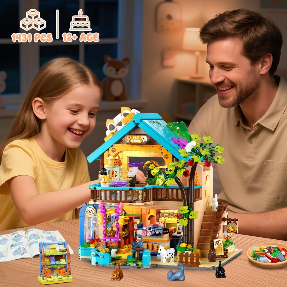 City Pet Shop Building Set with Lights