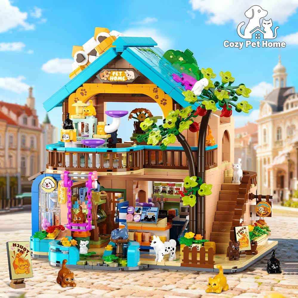 City Pet Shop Building Set with Lights