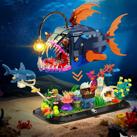 Mechanical Angler Fish Building Set with Lights