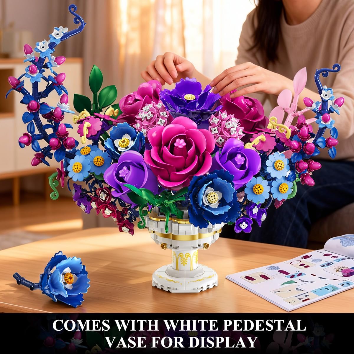 Moon Flower Bouquet Building Set with Lights