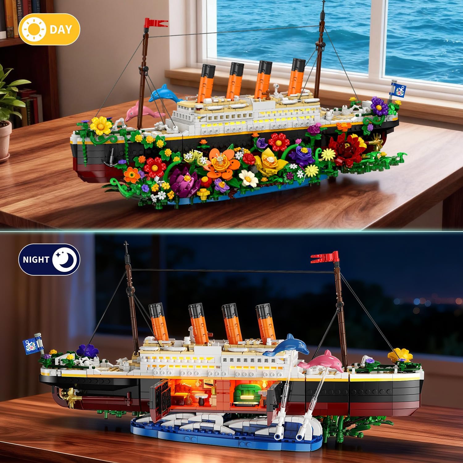 Flower Titanic Building Set with Lights