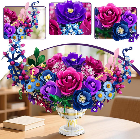 Moon Flower Bouquet Building Set with Lights