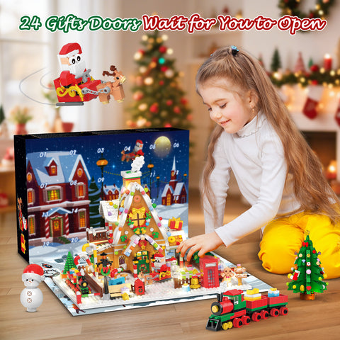 Advent Calendar 2025 Gingerbread House Mini Building Set with Lights