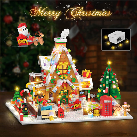 Advent Calendar 2025 Gingerbread House Mini Building Set with Lights