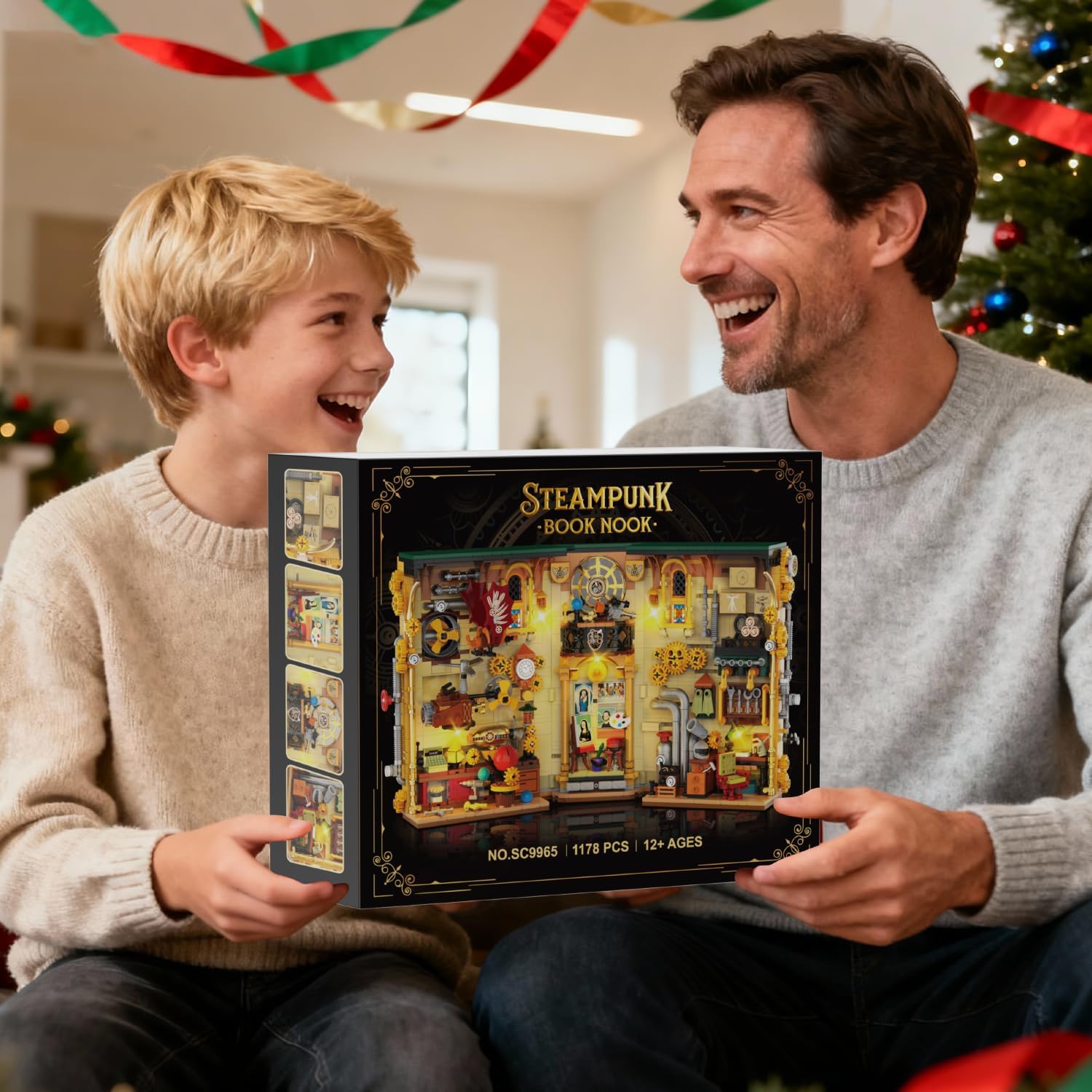 Steampunk Book Nook Building Set with Lights