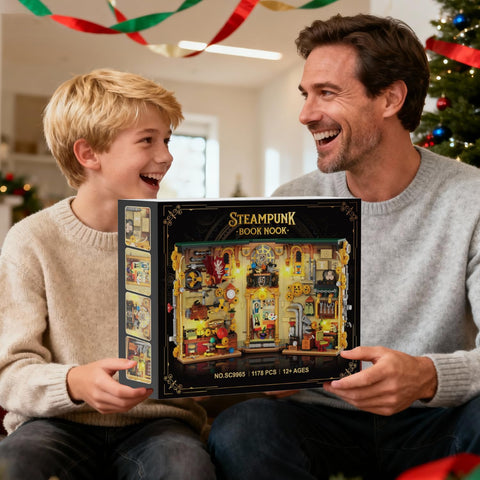 Steampunk Book Nook Building Set with Lights