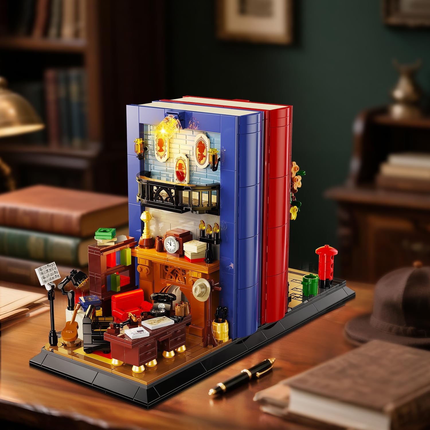 Detective Bookend Building Set with Lights