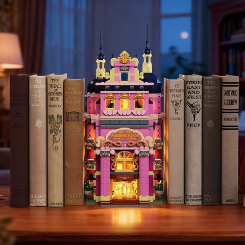 Pink Estate House Building Set with Lights