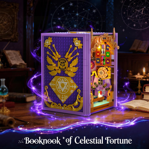 Upgraded Mystic Divination Book Nook Building Set with Rechargeable Lights