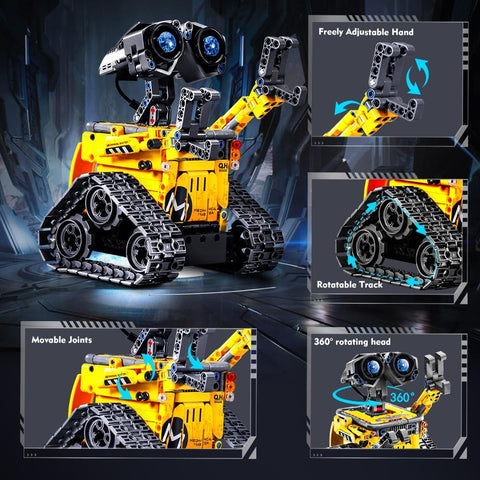 Robot Toys for Kids Building Set, 520 PCS App & Remote Control Robotics Kit, 5-in-1 RC Wall Robot Engineer Dinosaur Building Block Toy