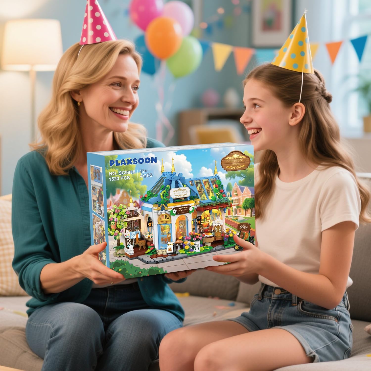 Flower Café House Building Set with LED