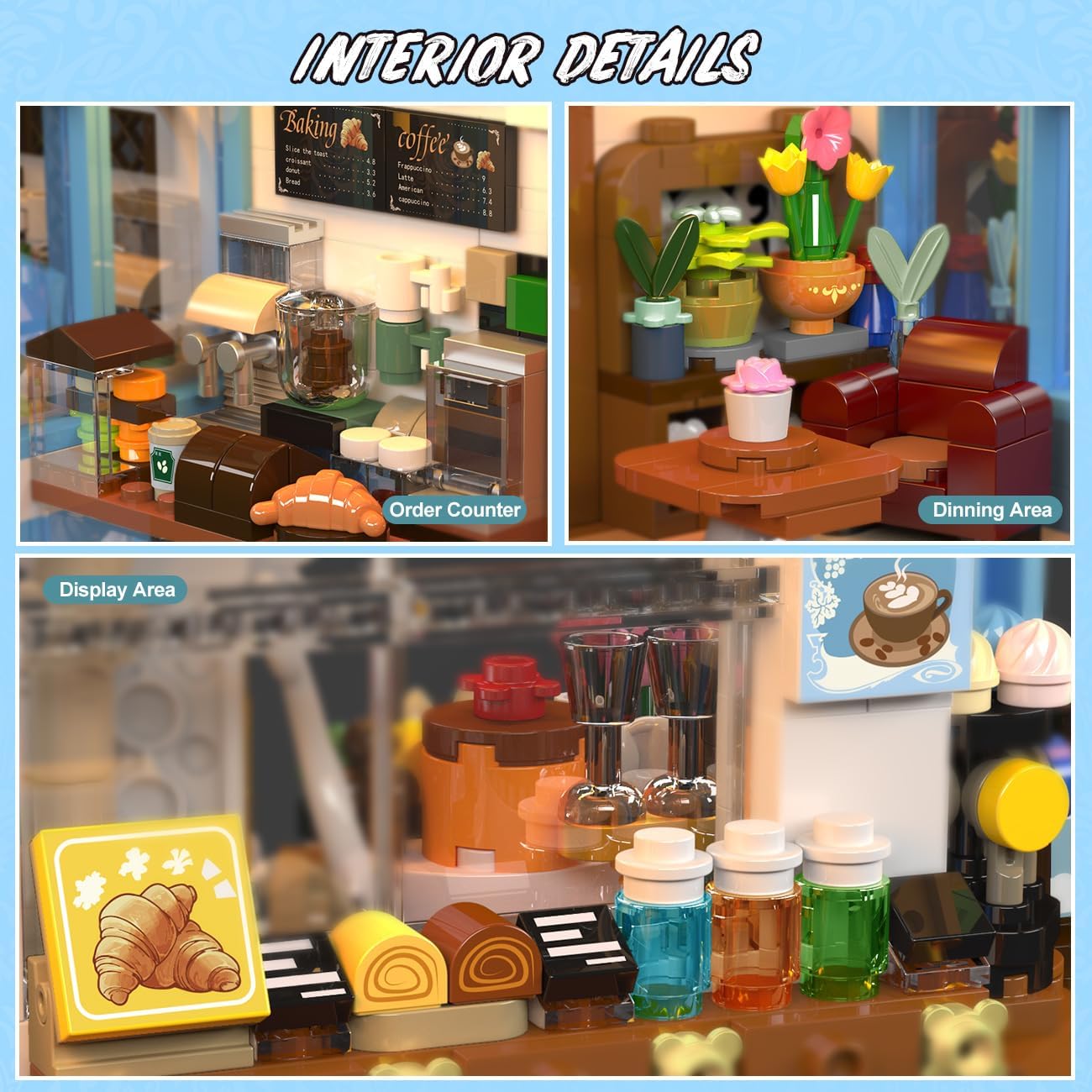Flower Café House Building Set with LED