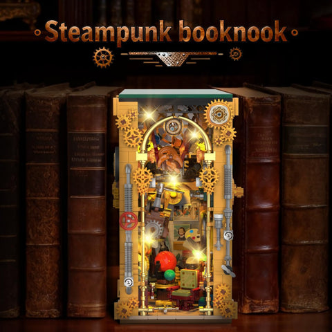 Steampunk Book Nook Building Set with Lights