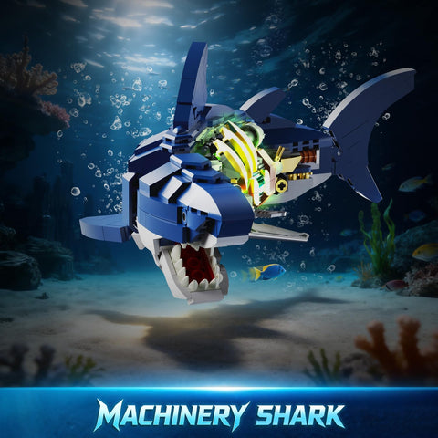 Mechanical Shark Building Set with LED Light