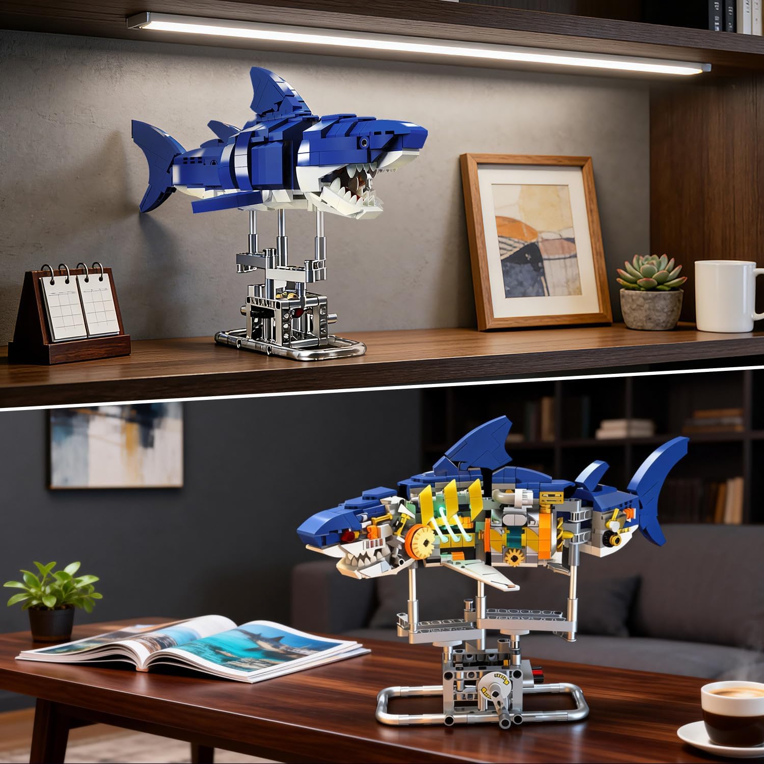 Mechanical Shark Building Set with LED Light