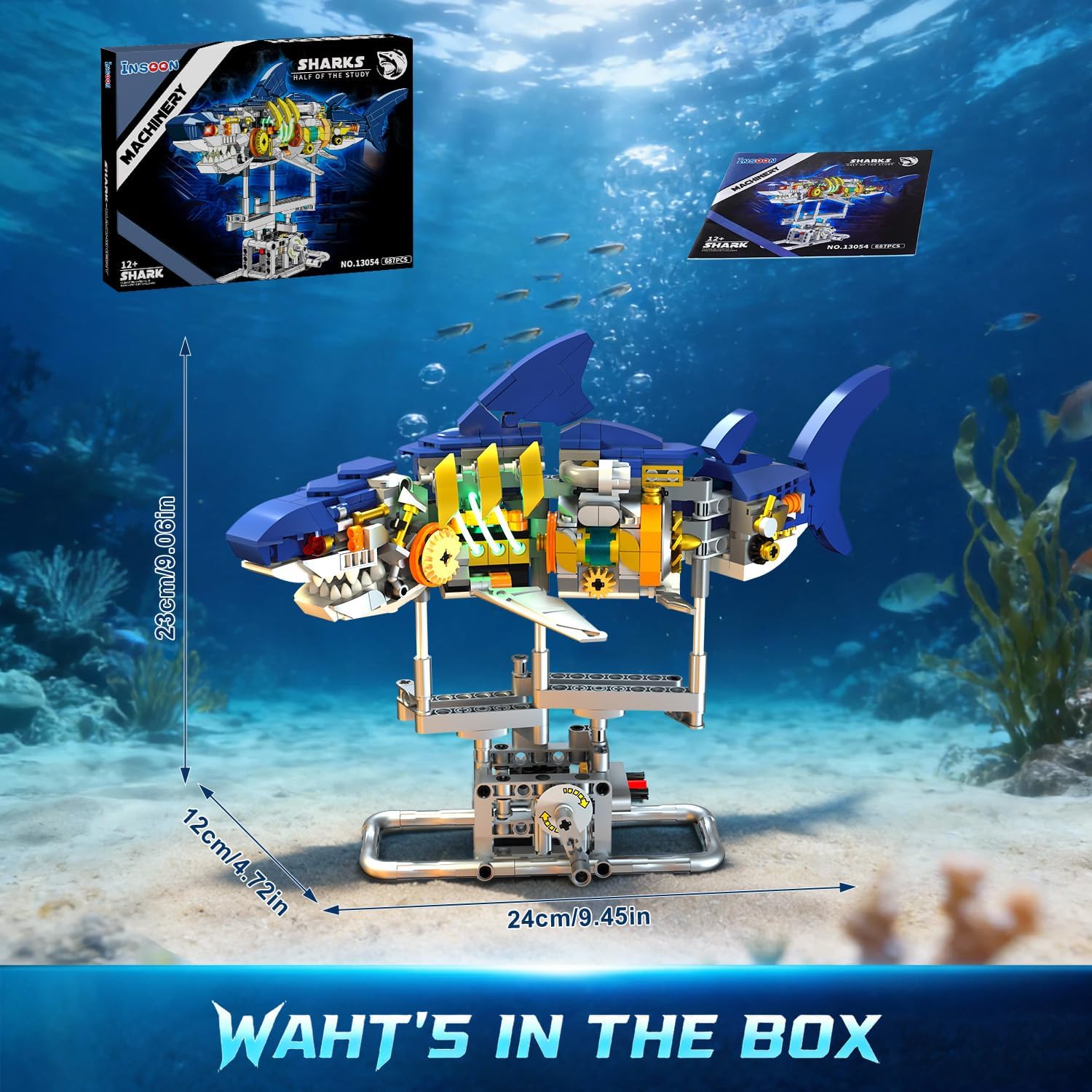 Mechanical Shark Building Set with LED Light