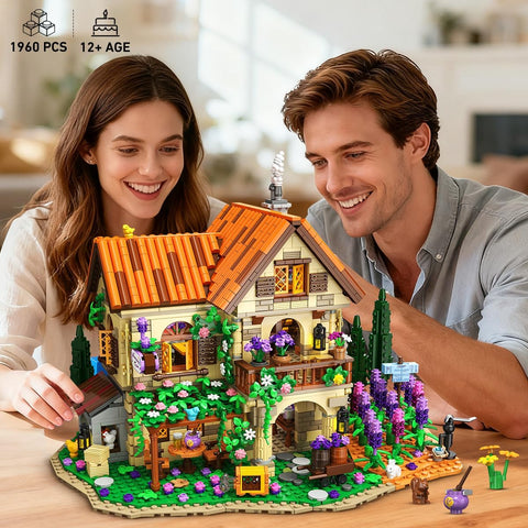Lavender Manor House Building Set with Lights