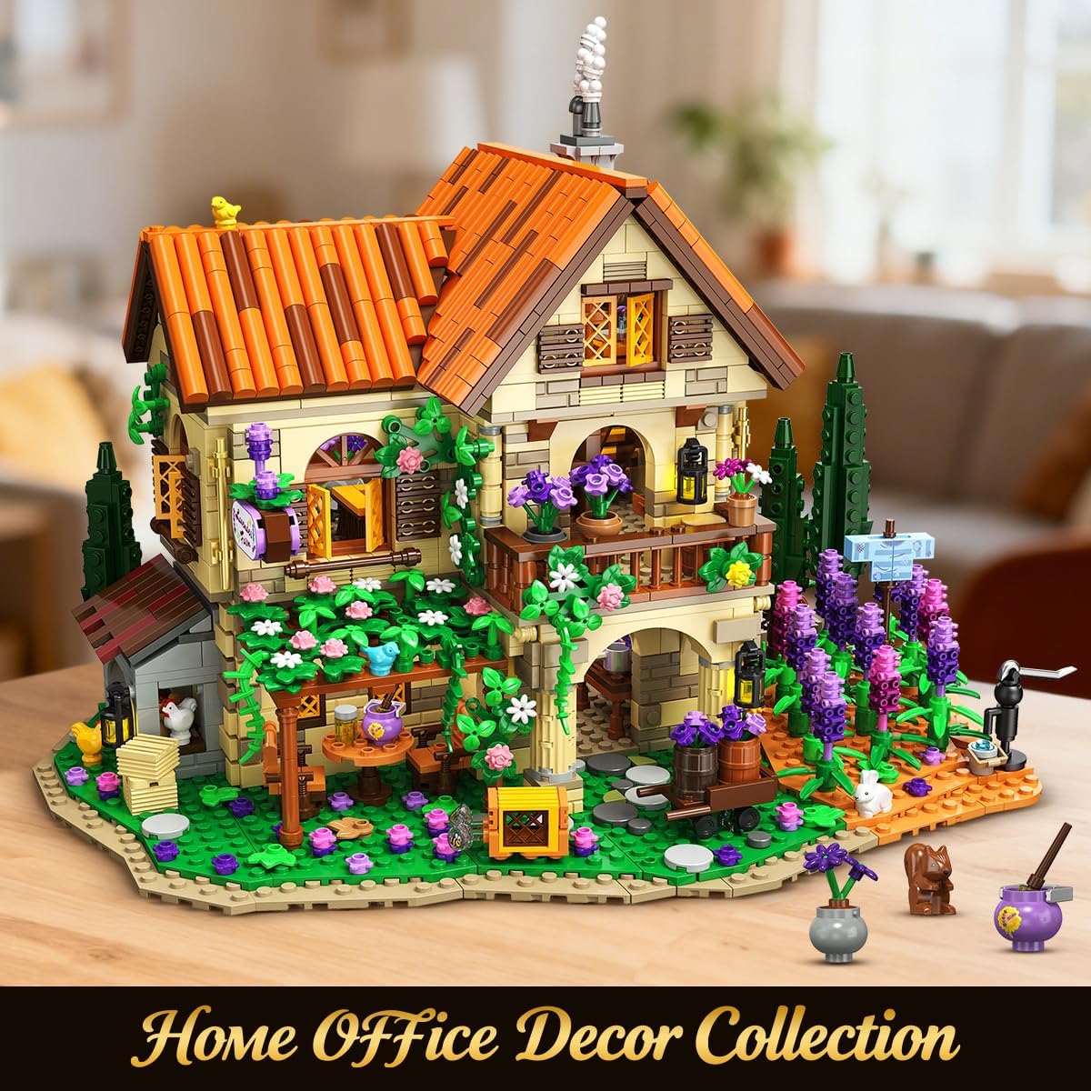 lavender tree house Lavender Manor House Building Set with Lights