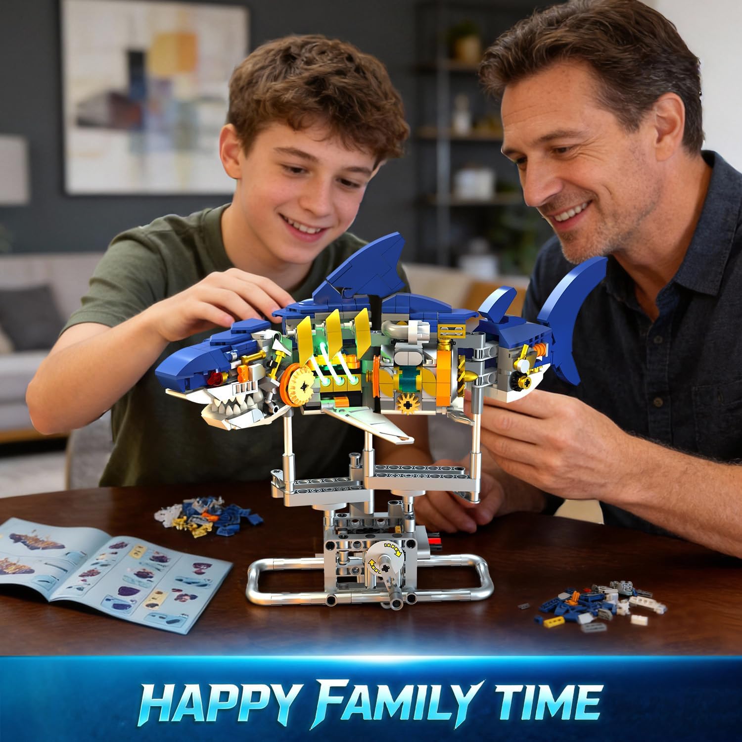 Mechanical Shark Building Set with LED Light