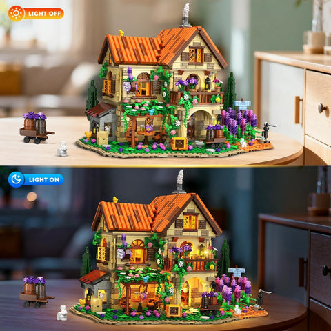 Lavender Manor House Building Set with Lights