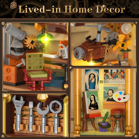 Steampunk Book Nook Building Set with Lights
