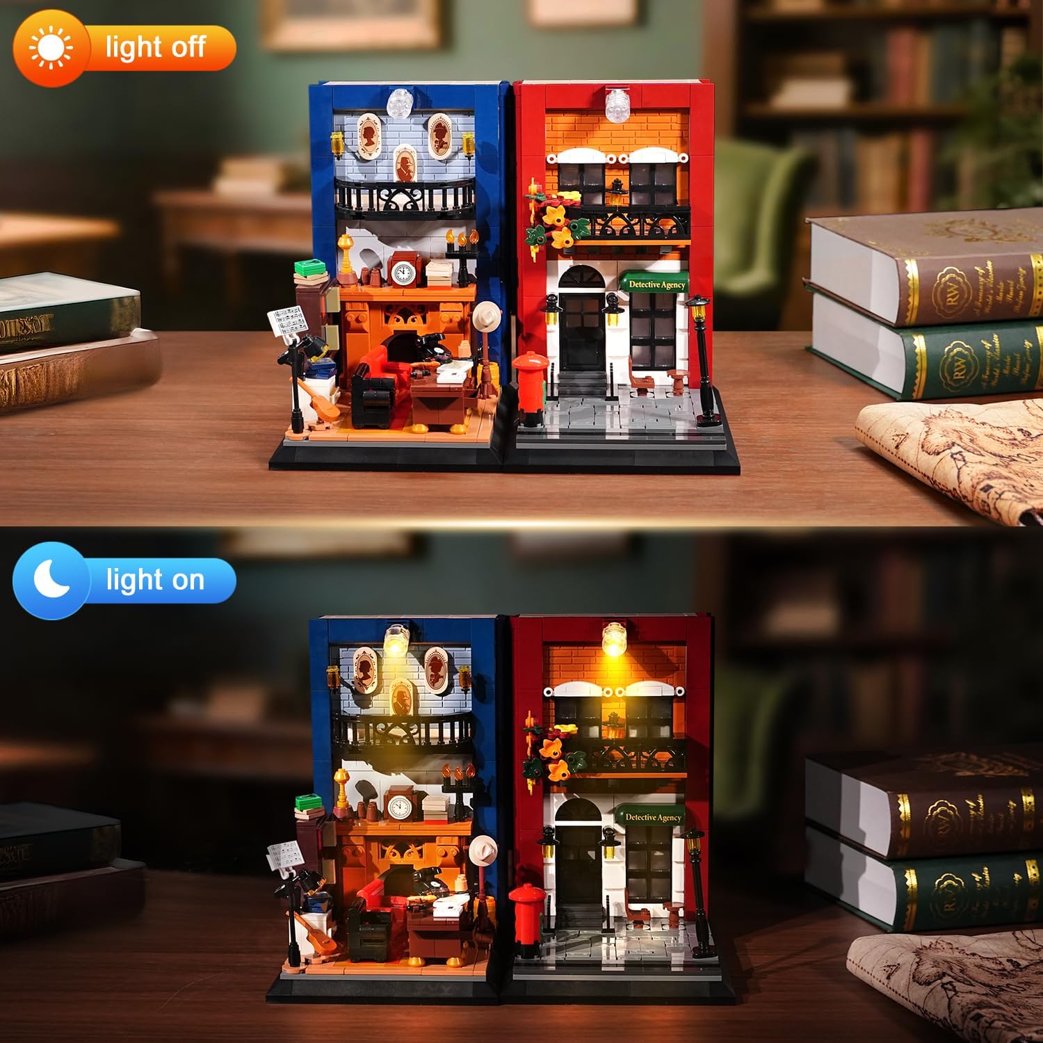Detective Bookend Building Set with Lights