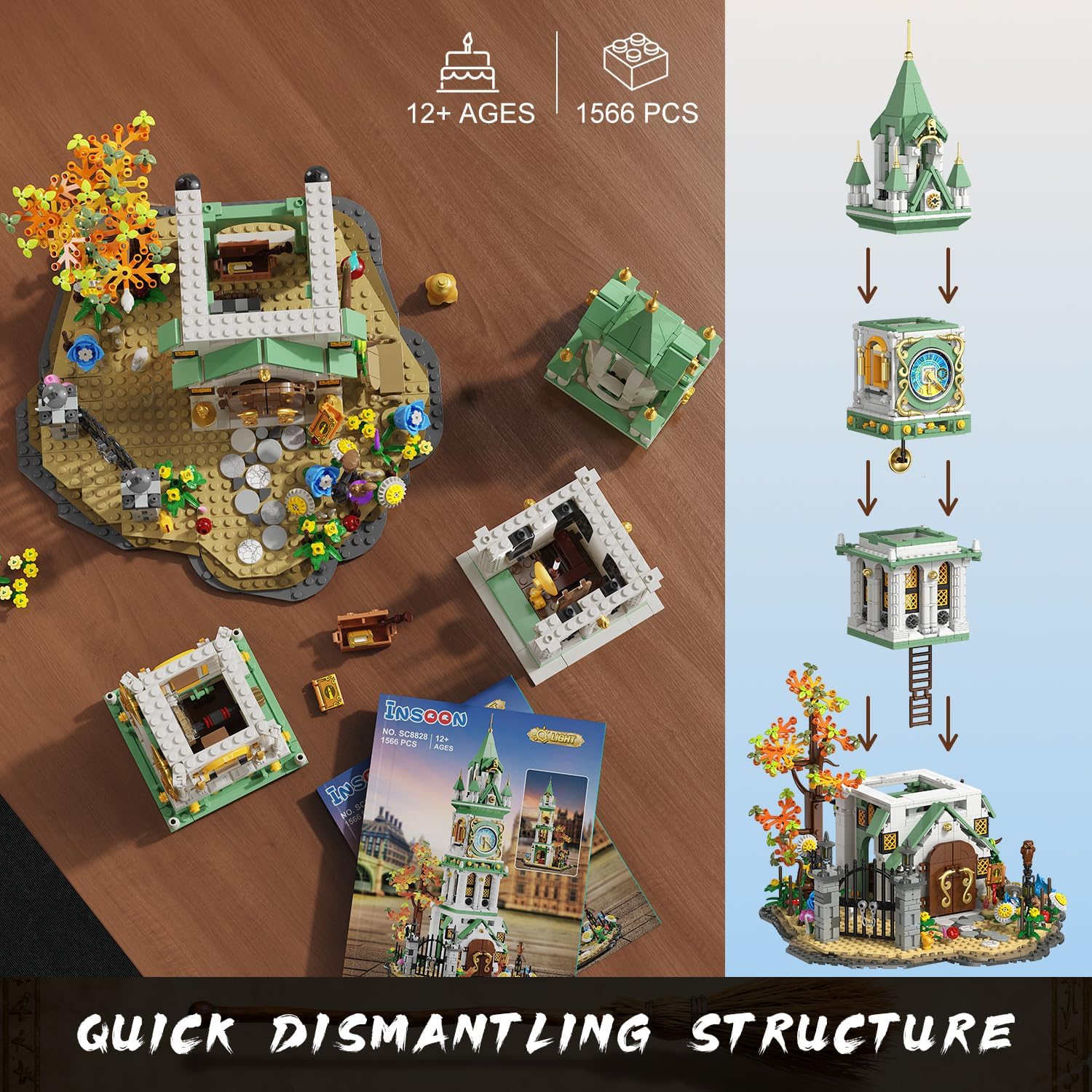 Magic Clock Tower Building Set with Light