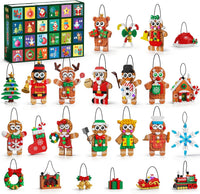 Advent Calendar 2026 Gingerbread Christmas Ornaments Building Set, 24-Day Countdown Mini Building Kit with Santa Snowman, Xmas Tree Hanging Decor