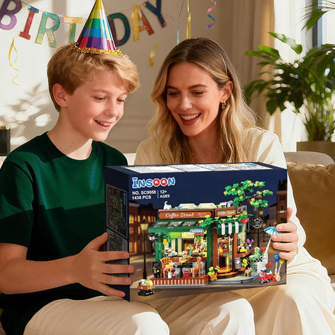 City Street Café House Building Set with Lights