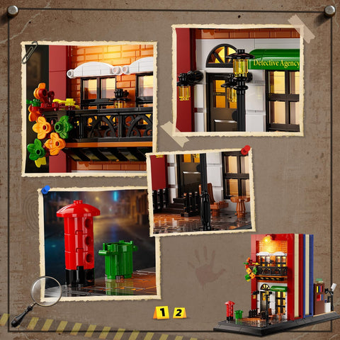 Detective Bookend Building Set with Lights