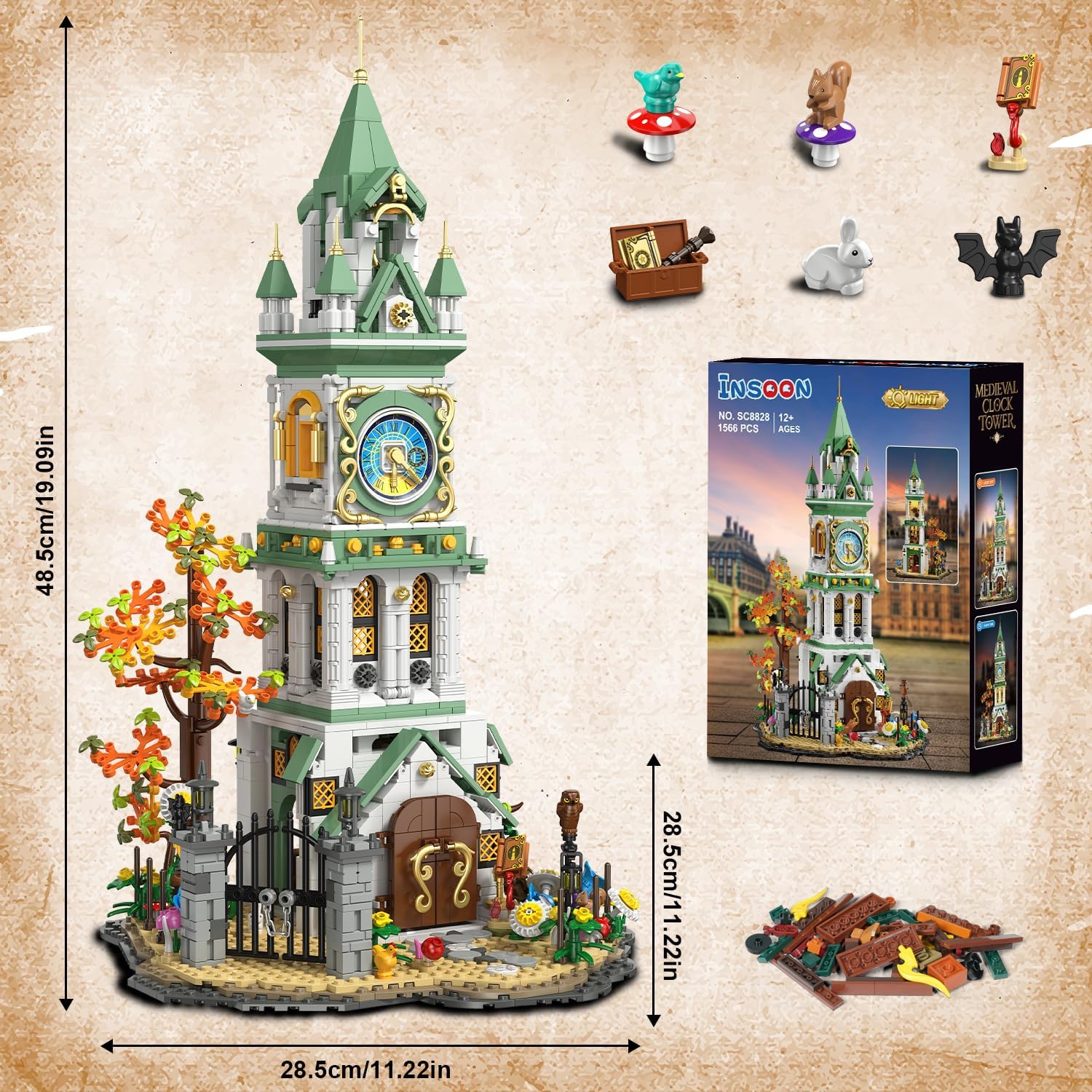 Magic Clock Tower Building Set with Light