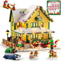 Advent Calendar 2026 Christmas House Mini Building Set with Lights, 24-Day Christmas Countdown Snow Village Building Kit with Santa Xmas Tree Nutcracker