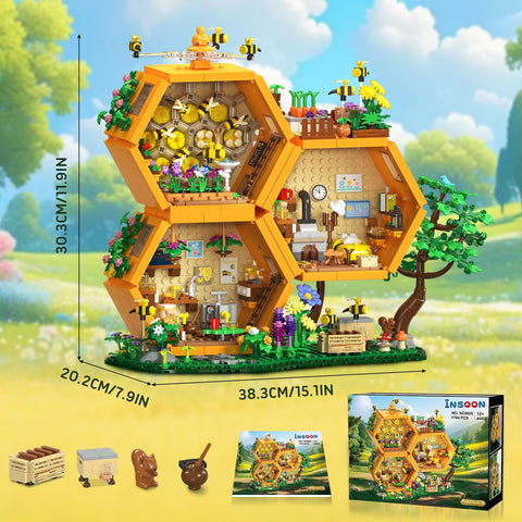 Bee Farm House Building Set with Light