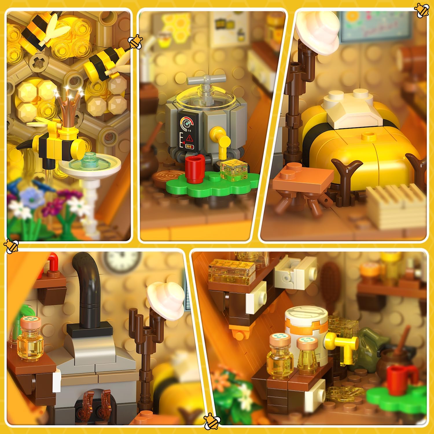 Bee Farm House Building Set with Light