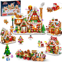 Christmas Gingerbread House Gift Factory Building Set with Lights