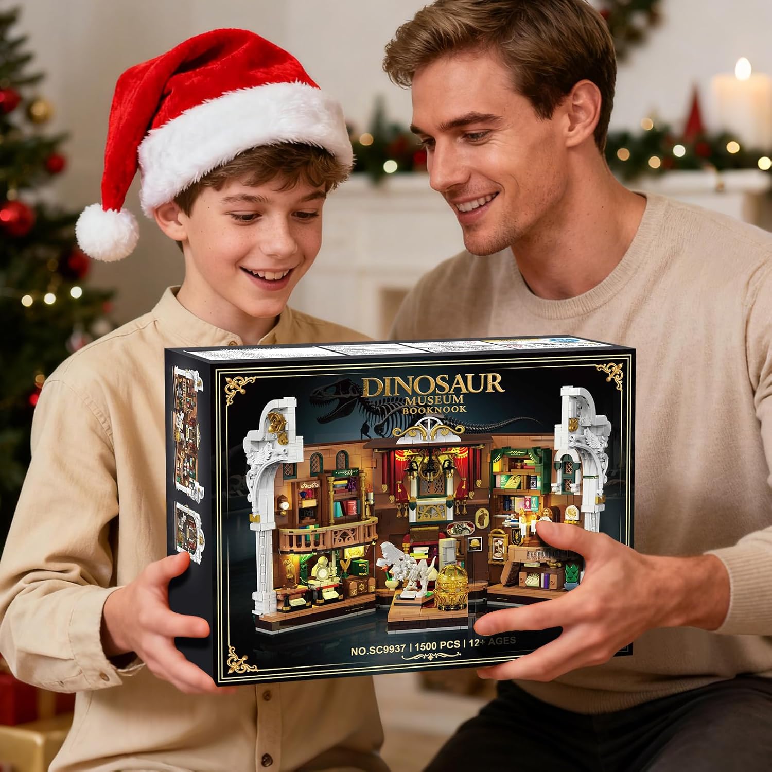 Dinosaur Museum Book Nook Building Set for Adults with Lights