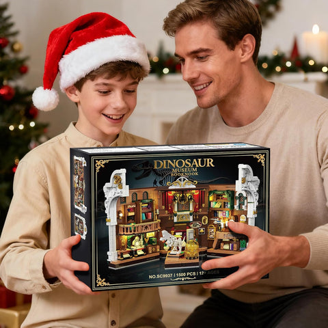 Dinosaur Museum Book Nook Building Set for Adults with Lights