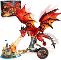 Mechanical Fire Dragon Building Set Toy with Light