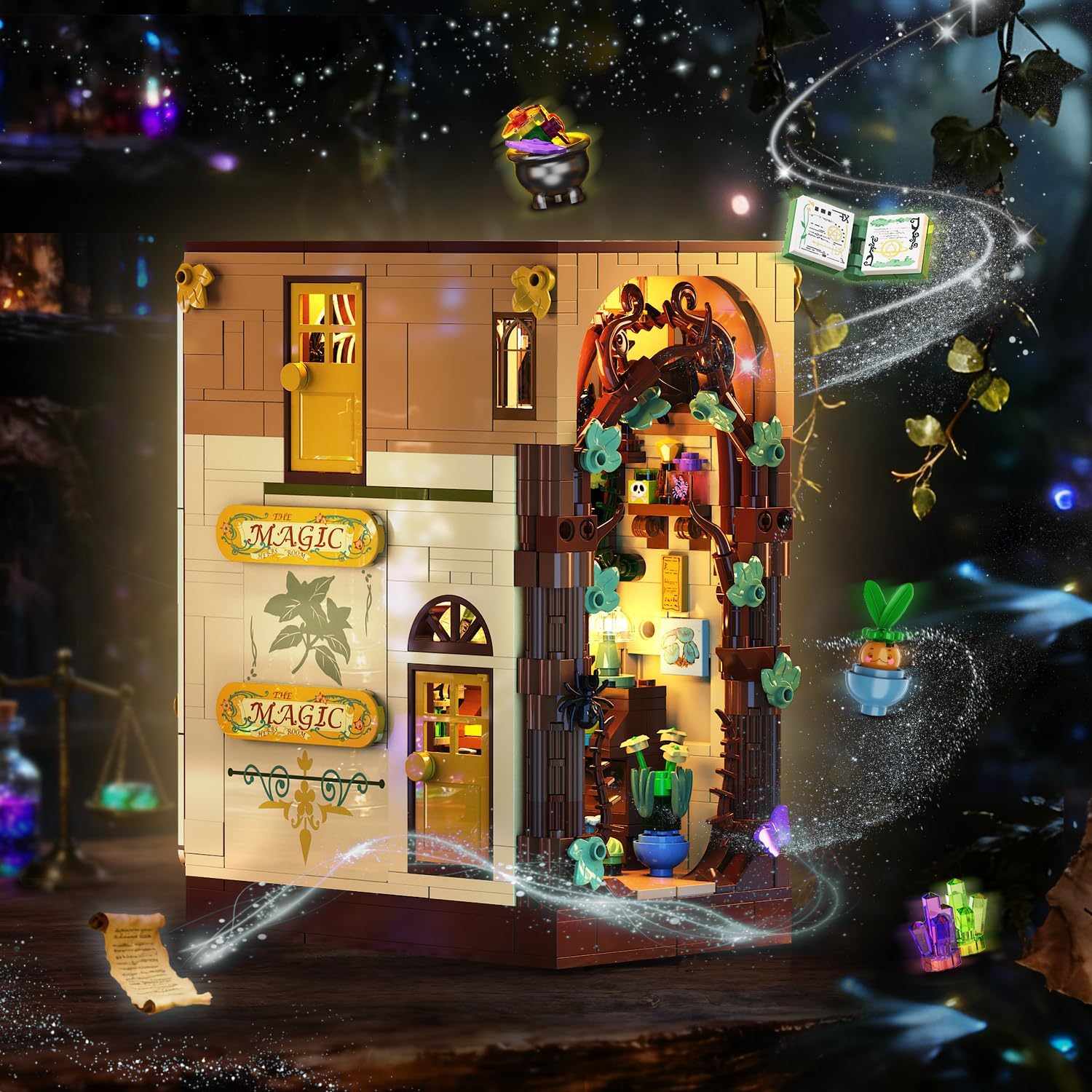 Magic Herb Book Nook Building Set with Light
