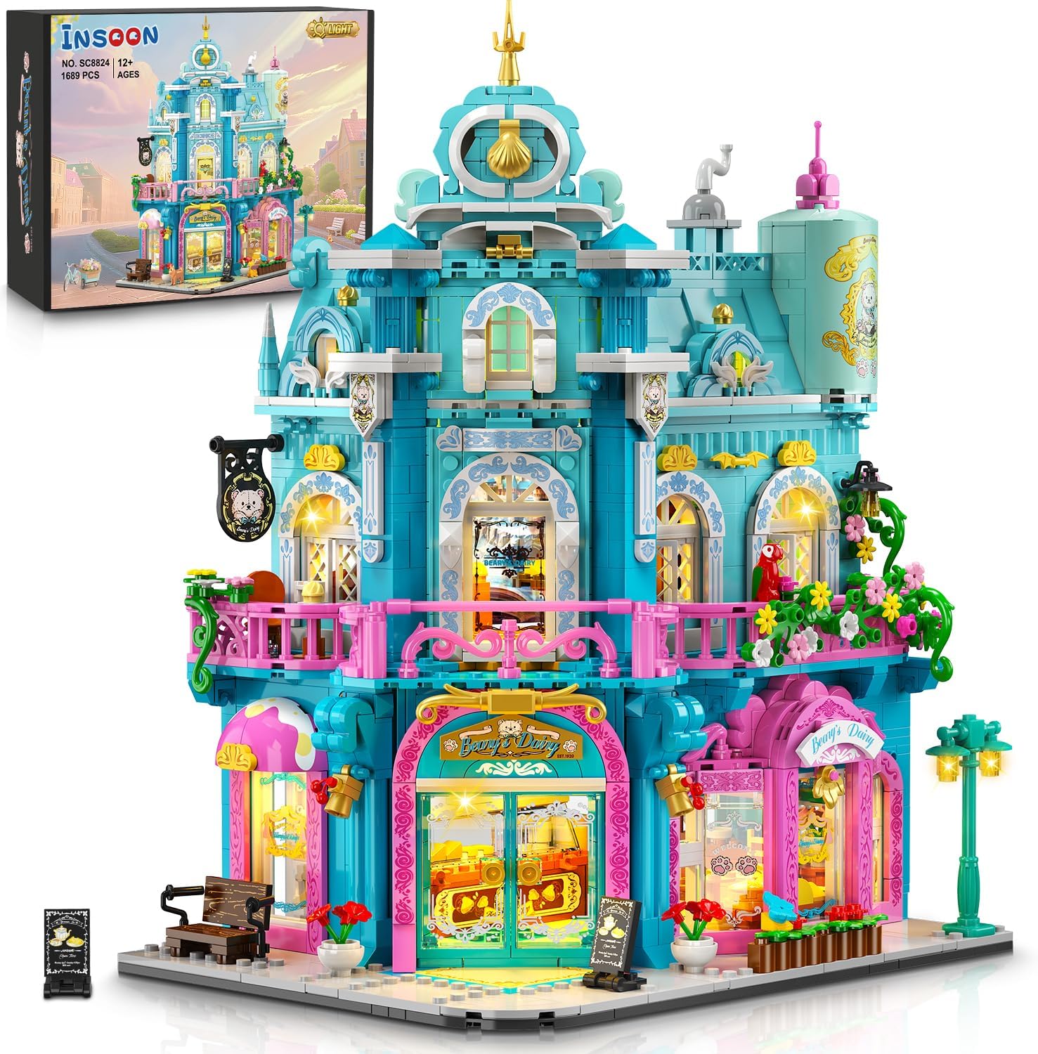 Dairy Bakery Store Building Set with Lights