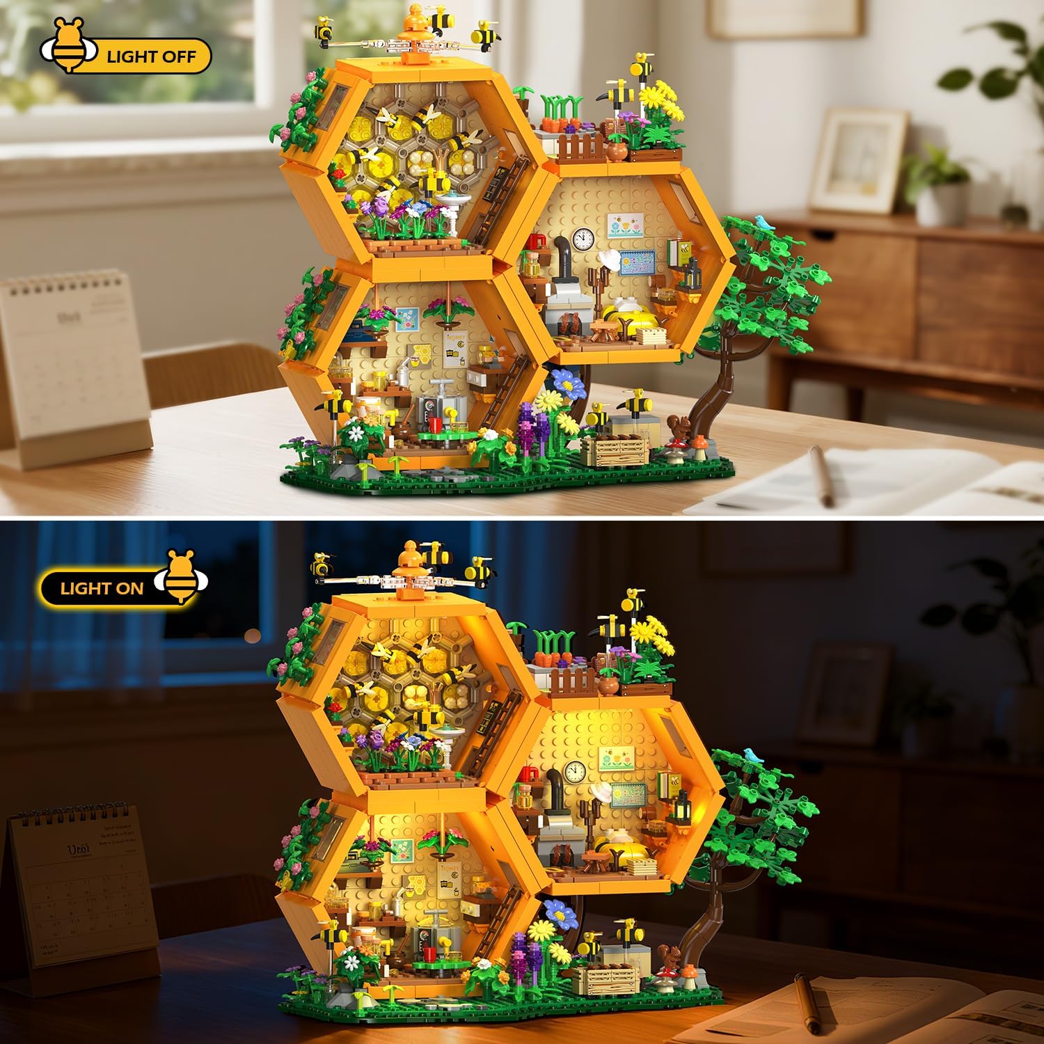 Bee Farm House Building Set with Light