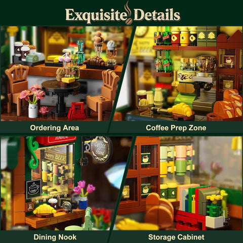 City Street Café House Building Set with Lights