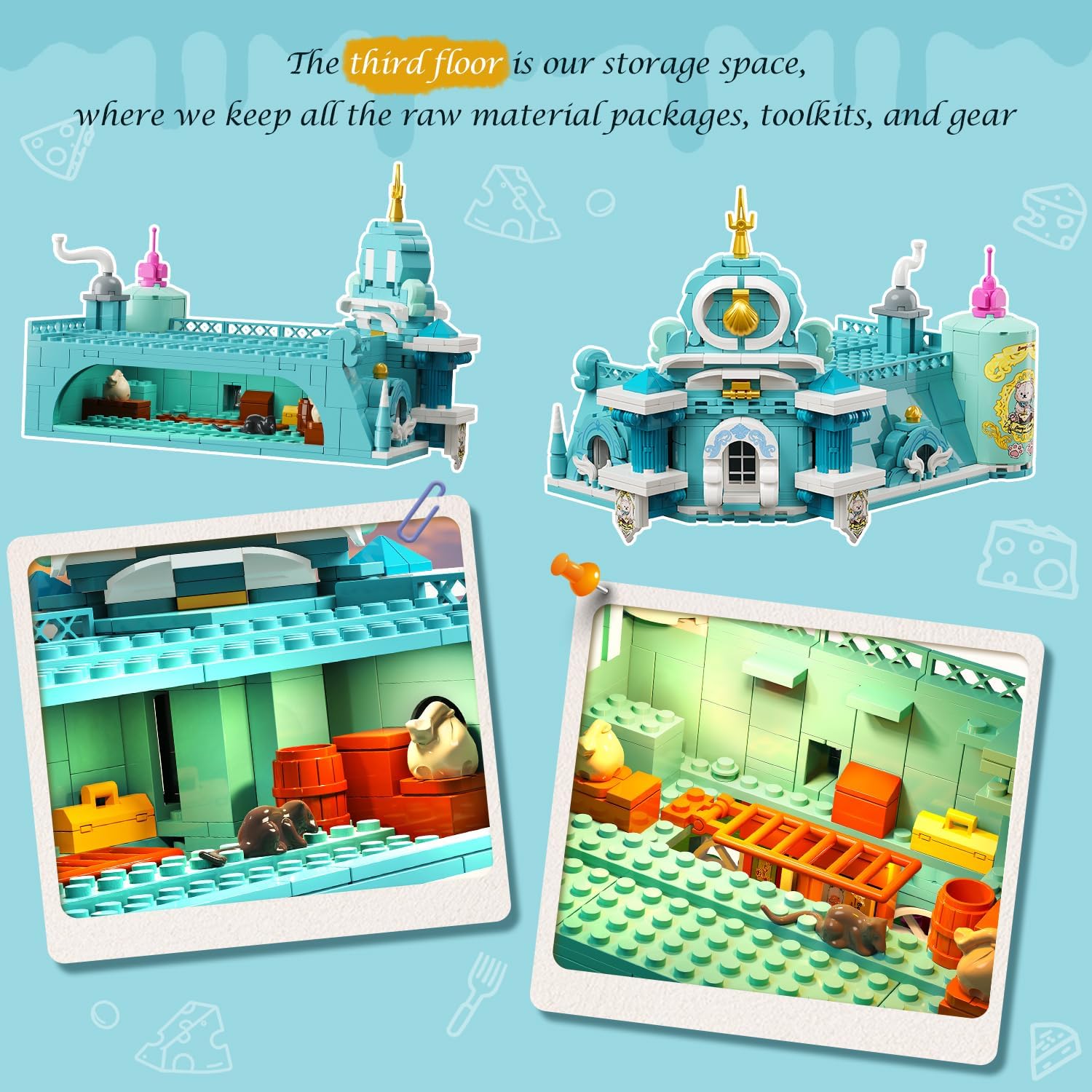 Dairy Bakery Store Building Set with Lights