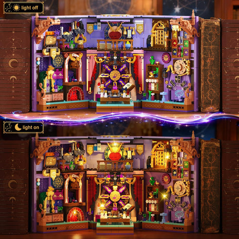 Upgraded Mystic Divination Book Nook Building Set with Rechargeable Lights