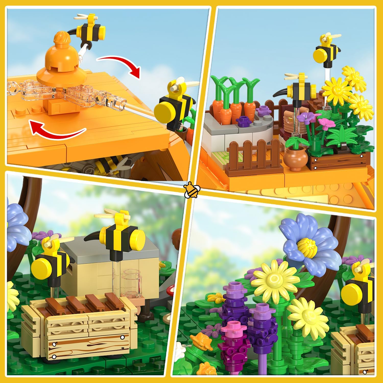 Bee Farm House Building Set with Light