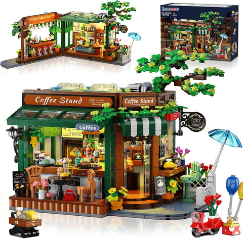 City Street Café House Building Set with Lights